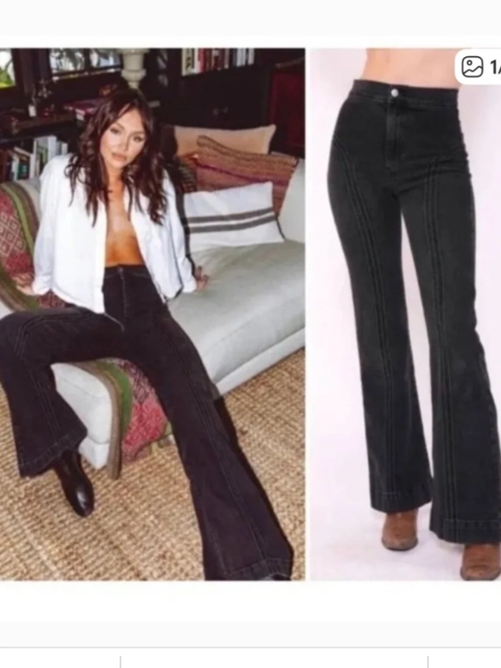 REVICE Rollergirl Flares / black Wash 32” inseam